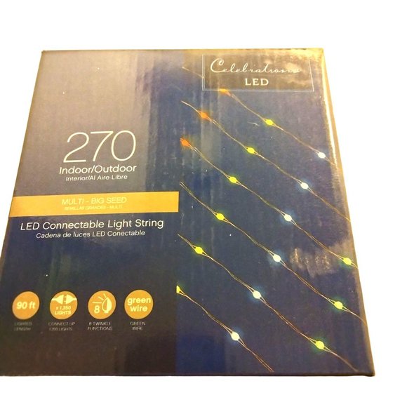 Celebrations LED Micro String Lights Multicolored Big Seed Fairy Wedding Patio - Picture 1 of 6